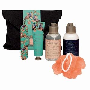 Vintage Cherry Blossom Body Collection Travel Bag 6-Piece